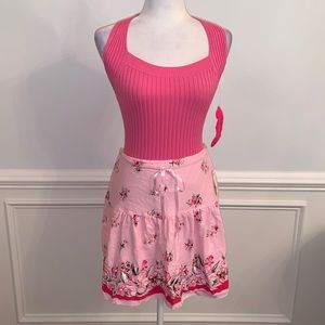 NWT Madknits Floral Pink Skirt Size Medium. Shirt Not Included.